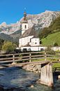 Parochiekerk St.Sebastian, Ramsau, Opper-Beieren, Duitsland van Markus Lange thumbnail