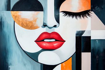 Gezicht van kleuren - Moderne elegantie van Poster Art Shop