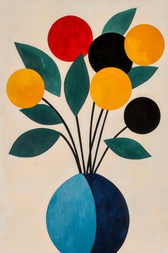 Nature morte aux fleurs colorées dans un vase sur Poster Art Shop