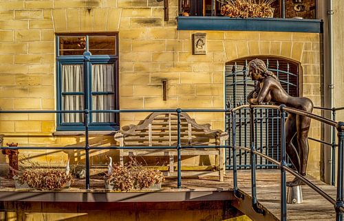 Bronzen beeld in Valkenburg