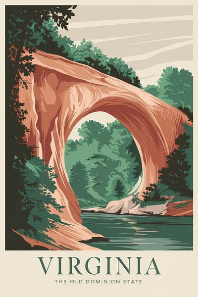 Virginia Vintage Reisposter van Poster Art Shop