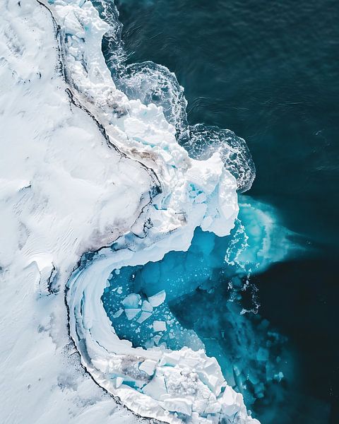 Arktische Eismeeransicht von fernlichtsicht