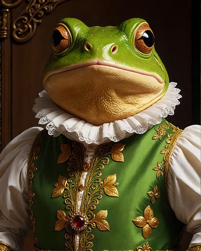Kikkerkoning in barokke pracht - dierenportret met koninklijke flair
