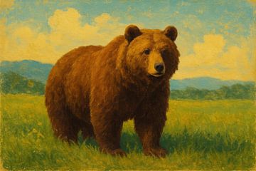 Ours dans une prairie ensoleillée sur Imperial Art House
