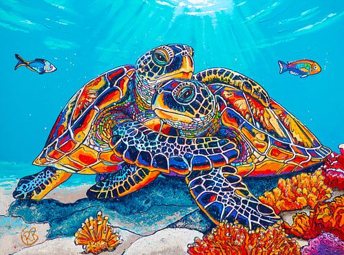 Liefde: Samen in Rust van Happy Paintings / Renata Rolefes Art