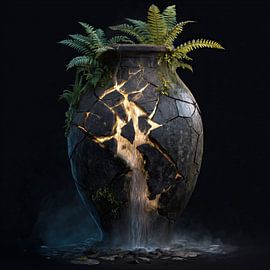 Wasserfall und Natur aus einer Vase von TheXclusive Art