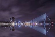 Erasmus brug by night Rotterdam van Alfred Benjamins thumbnail