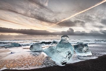 Eisblöcke am Strand