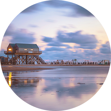 St. Peter-Ording in de schemering
