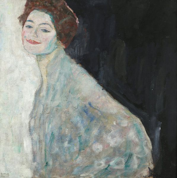 Dame in Weiß, Gustav Klimt von Meisterhafte Meister