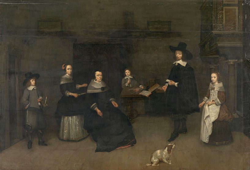 Family scene, Caspar Netscher by Masterful Masters