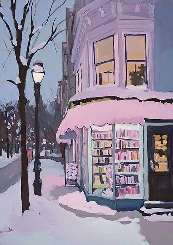 Boekwinkel Wintersneeuw Pastel I