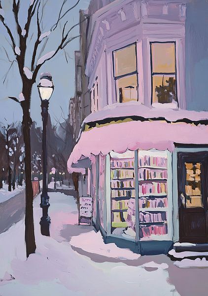 Bookshop Winter Snow Pastel I by Niklas Maximilian