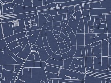 Carte de Enschede Centrum en bleu royal sur Map Art Studio