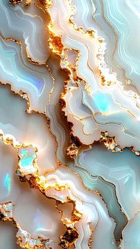 Marmor mit Opal und Goldadern – Triptychon B