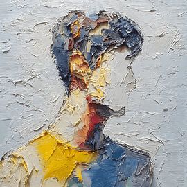 Onzichtbare aanwezigheid: een figuur die opgaat in een gestructureerde werkelijkheid van Aden Pink Studio