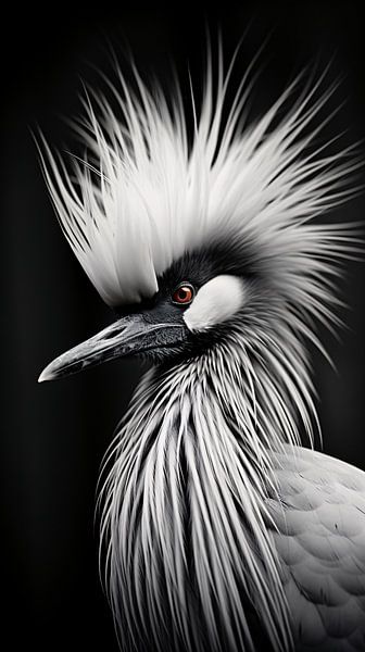 Vogel Portrait in Schwarz-Weiß von Thilo Wagner