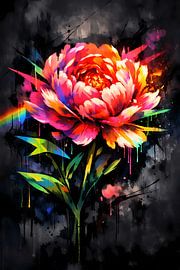 Neon Bloom Elegance – Vibrant Floral Energy von ButterflyPix