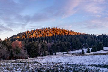 Korte wandeling bij zonsondergang naar de Ruppberg bij Zella-Mehlis - Thüringen - Duitsland van Oliver Hlavaty