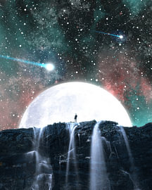 Weltall Wasserfall von Alexander Tropmann