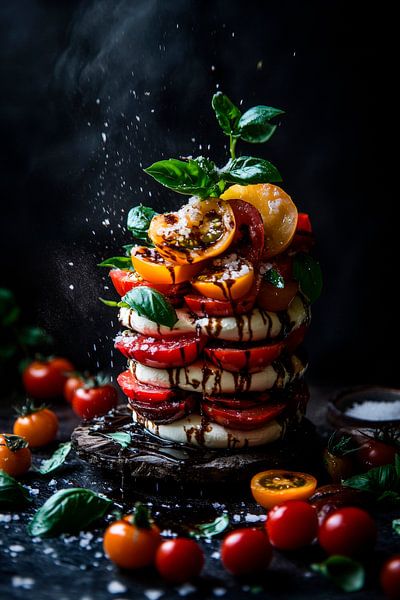 Schichtsalat mit Tomaten und Basilikum von Poster Art Shop