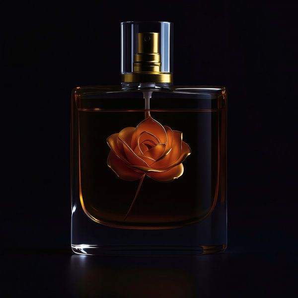Flakon und Rose - Eleganz in Bernstein von A.D. Digital ART
