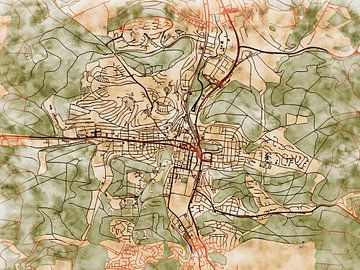 Kaart van Heidenheim an der Brenz in de stijl 'Serene Summer' van Maporia
