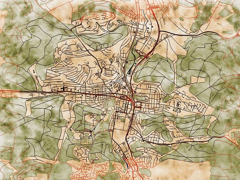 Kaart van Heidenheim an der Brenz in de stijl 'Serene Summer' van Maporia