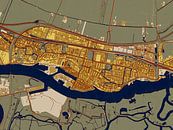 Kaart van Sliedrecht in de stijl van Gustav Klimt van Maporia thumbnail
