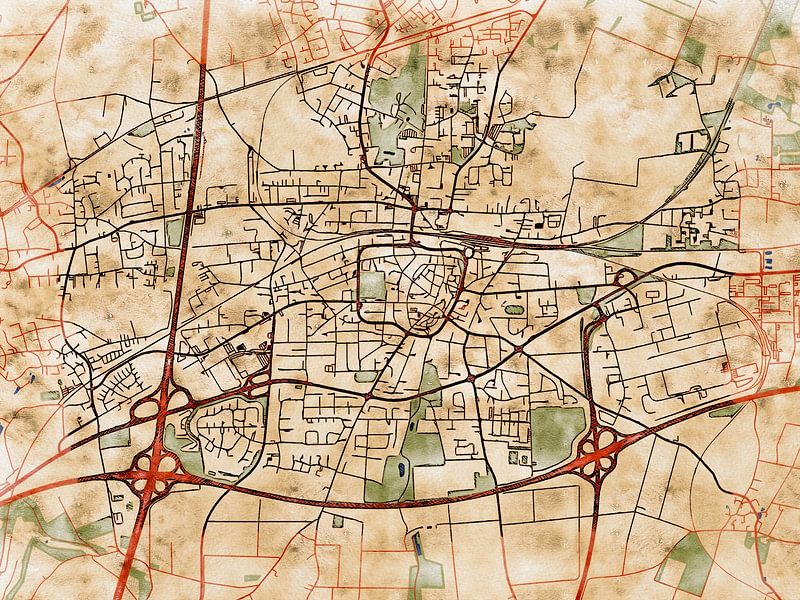 Map of Unna with the style 'Serene Summer' by Maporia