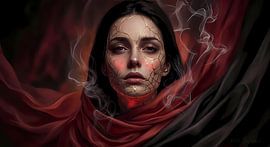 Crimson Kintsugi von Art by Monique Dersjant