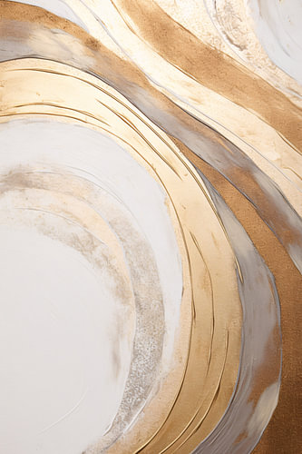 Abstracte lijnen in beige en goud van NeoArtEvolution