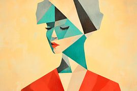 Geometric portrait of a woman in colours by Poster Art Shop