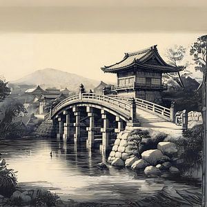 Pont japonais sur la rivière