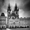 Teyn Kerk in Praag - Monochroom van Melanie Viola