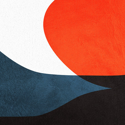 Hedendaagse minimalistische, geometrische abstracte kunst, levendige tinten, kleurrijk
