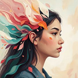 Blütenblätter der Erinnerung - Abstrakte Botanische Muse von Regan Frederick