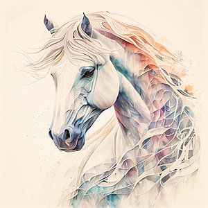 Märchenhaftes Porträt eines Pferdes von Anne Loos