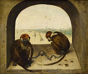 Zwei angekettete Affen, Pieter Bruegel de Oude