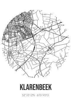 Klarenbeek (Gueldre) | Carte | Noir et blanc sur Rezona