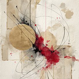 Peinture abstraite - Or Rouge Mystérieux Dynamique sur Joriali Art abstrait