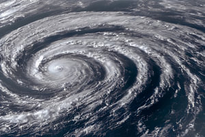 Satellitenansicht des Hurrikans Illustration