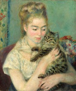 Vrouw met Kat, Auguste Renoir