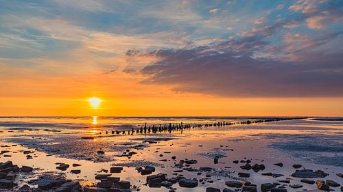Zonsondergang aan de Noordkaap, Groningen