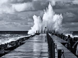 Leuchtturm im Sturm in Dänemark