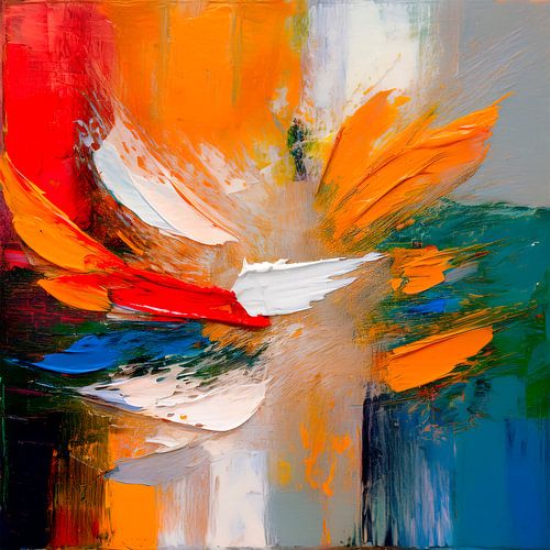 Modern abstract: Bloem in felle kleuren