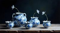 Delfter Blaue Vasen und Eisige Blumen