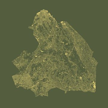 Wateren van Drenthe in Goud en Groen van Maps Are Art