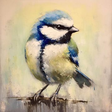 Realistic Serenity The Bird in Blue and Yellow by Color Square
