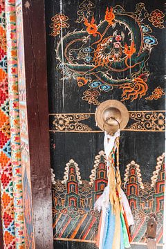Tibetaanse deur met draak